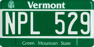 VT license plate NPL529