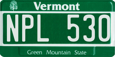 VT license plate NPL530