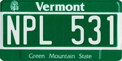 VT license plate NPL531