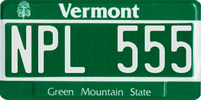VT license plate NPL555