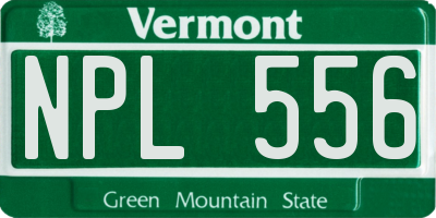 VT license plate NPL556