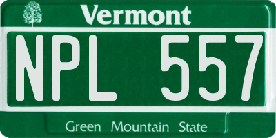 VT license plate NPL557