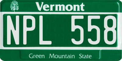 VT license plate NPL558