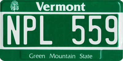 VT license plate NPL559