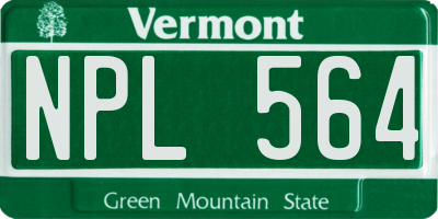 VT license plate NPL564