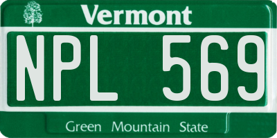VT license plate NPL569