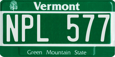 VT license plate NPL577