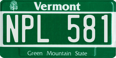 VT license plate NPL581
