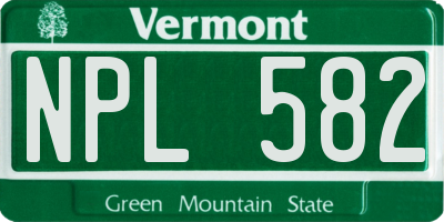 VT license plate NPL582