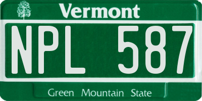 VT license plate NPL587