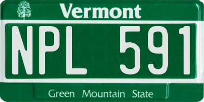 VT license plate NPL591