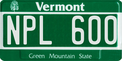 VT license plate NPL600