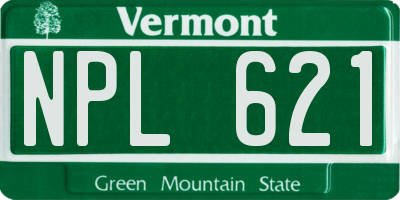 VT license plate NPL621