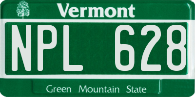 VT license plate NPL628