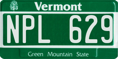 VT license plate NPL629