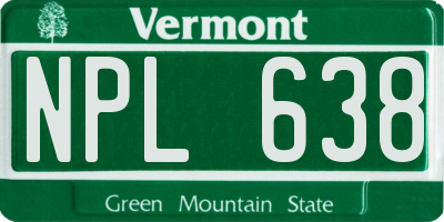VT license plate NPL638
