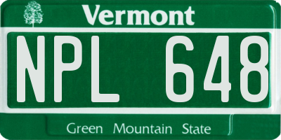VT license plate NPL648
