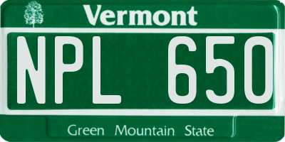 VT license plate NPL650