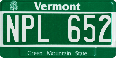 VT license plate NPL652