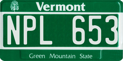 VT license plate NPL653