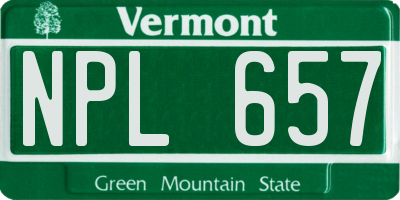 VT license plate NPL657