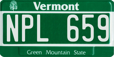 VT license plate NPL659