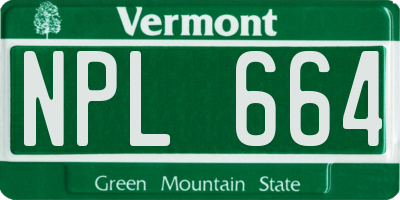 VT license plate NPL664
