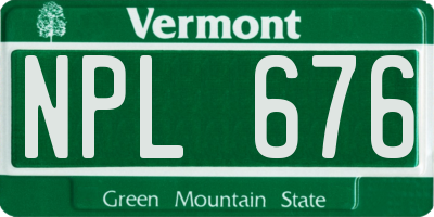 VT license plate NPL676