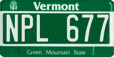 VT license plate NPL677