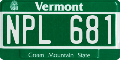 VT license plate NPL681