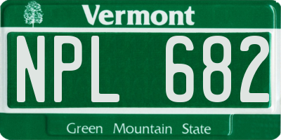 VT license plate NPL682