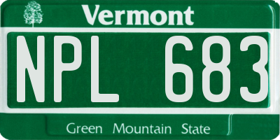 VT license plate NPL683