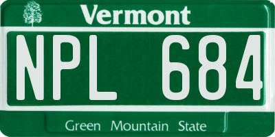 VT license plate NPL684