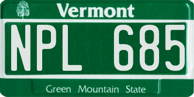 VT license plate NPL685