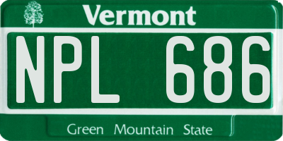 VT license plate NPL686