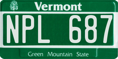VT license plate NPL687