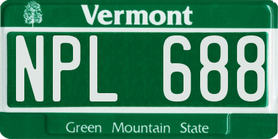 VT license plate NPL688