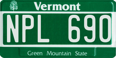 VT license plate NPL690