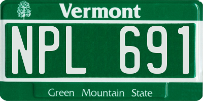 VT license plate NPL691