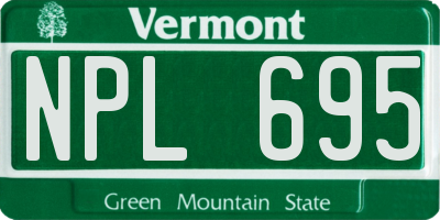 VT license plate NPL695