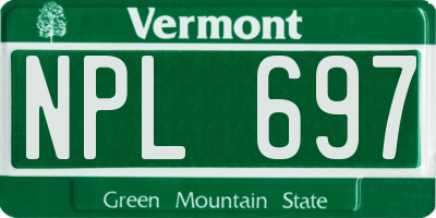 VT license plate NPL697