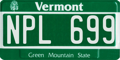 VT license plate NPL699