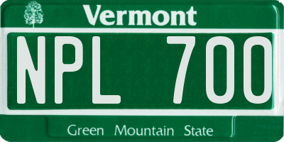 VT license plate NPL700