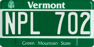 VT license plate NPL702