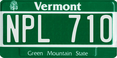 VT license plate NPL710