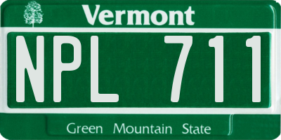 VT license plate NPL711