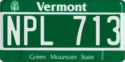 VT license plate NPL713
