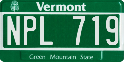 VT license plate NPL719