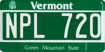 VT license plate NPL720