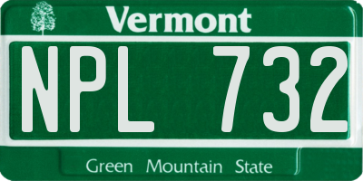 VT license plate NPL732